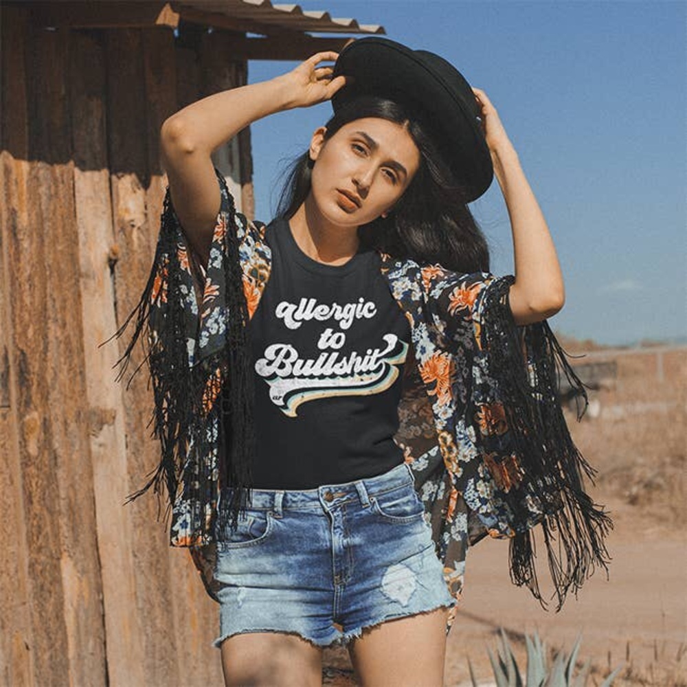 Allergic to Bullshit | Vintage Style Tee - Picture 5 of 6